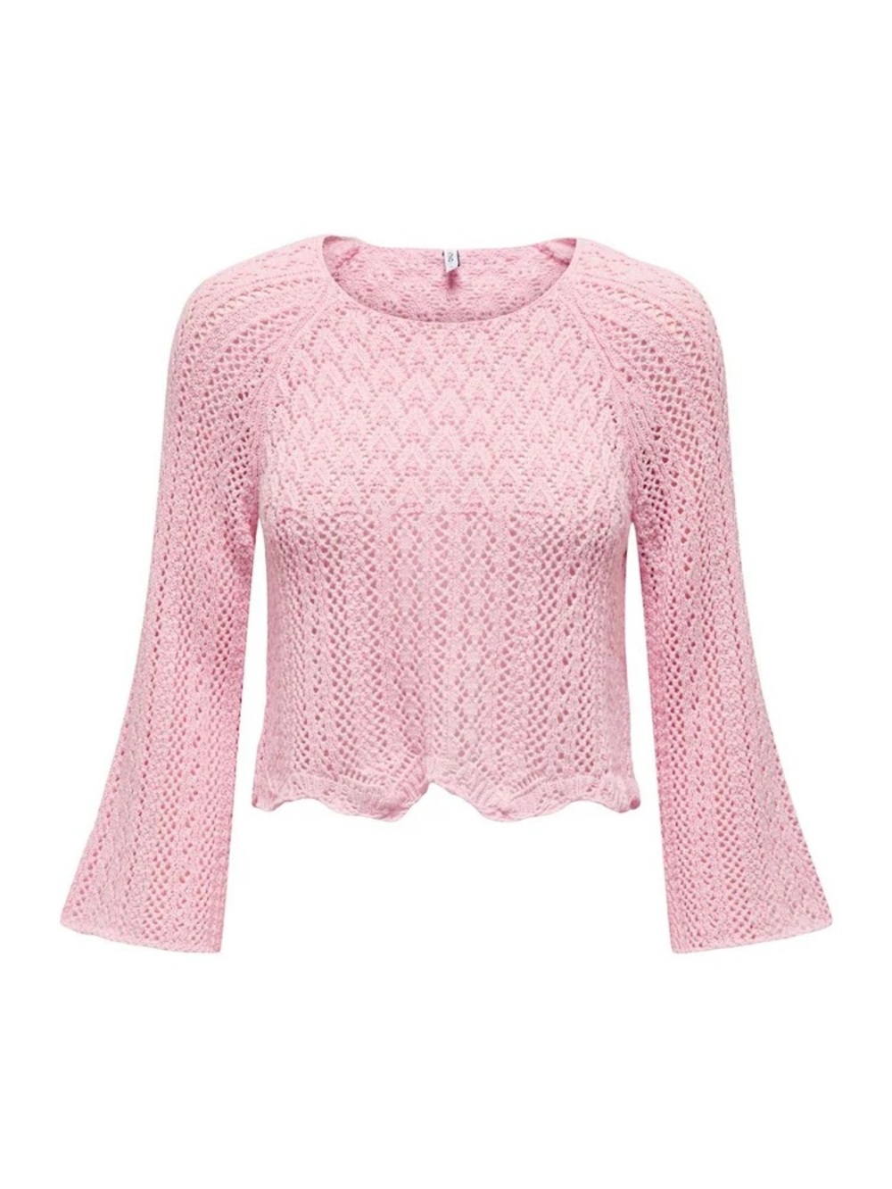 Buffalo David Bitton pink crochet long sleeve top
